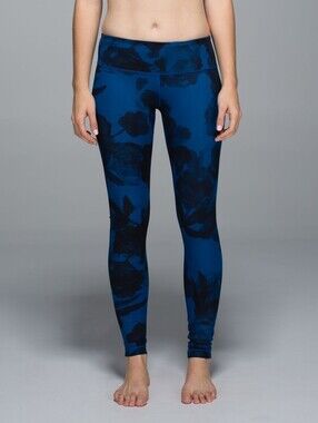 Lululemon Wunder Under Pant Full-On LuxtremeJumbo Inky Floral Black Inkwell 6